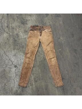 Plein Sud Brown Acid Wash Skinny Low Rise Jeans